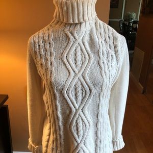 Liz Claiborne cowl neck sweater winter white.